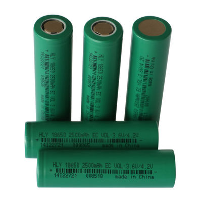 পুনর্ব্যবহারযোগ্য 3.6 ভোল্ট 2500mah 18650 ব্যাটারি রিচার্জেবল উচ্চ শক্তি ঘনত্ব