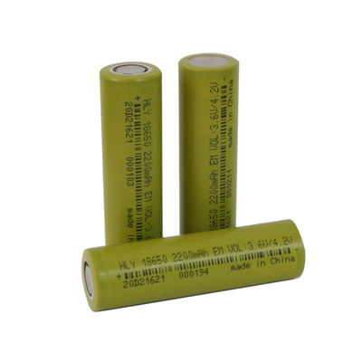 লাইটওয়েট রিচার্জেবল লিথিয়াম আয়ন 2200mah 18650 ব্যাটারি সেল UN38.3 HLY