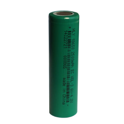পুনর্ব্যবহারযোগ্য 3.6 ভোল্ট 2500mah 18650 ব্যাটারি রিচার্জেবল উচ্চ শক্তি ঘনত্ব
