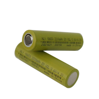 3.6V নলাকার উচ্চ নিরাপত্তা লিথিয়াম আয়ন রিচার্জেবল ব্যাটারি সেল 2200mah 18650